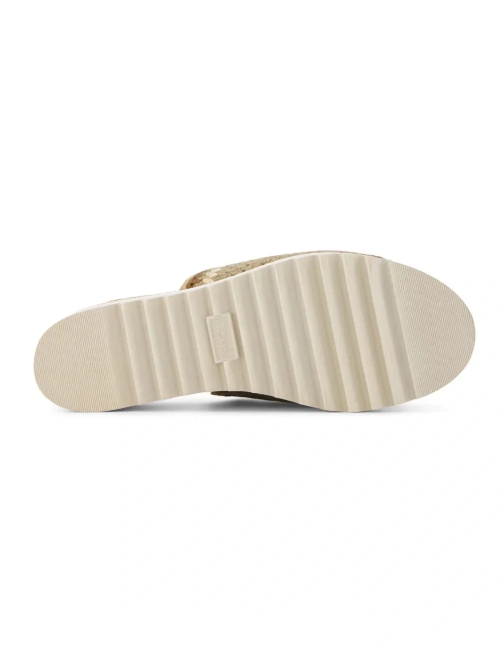 Toms Beige Crochet Platform Slide Sandals
